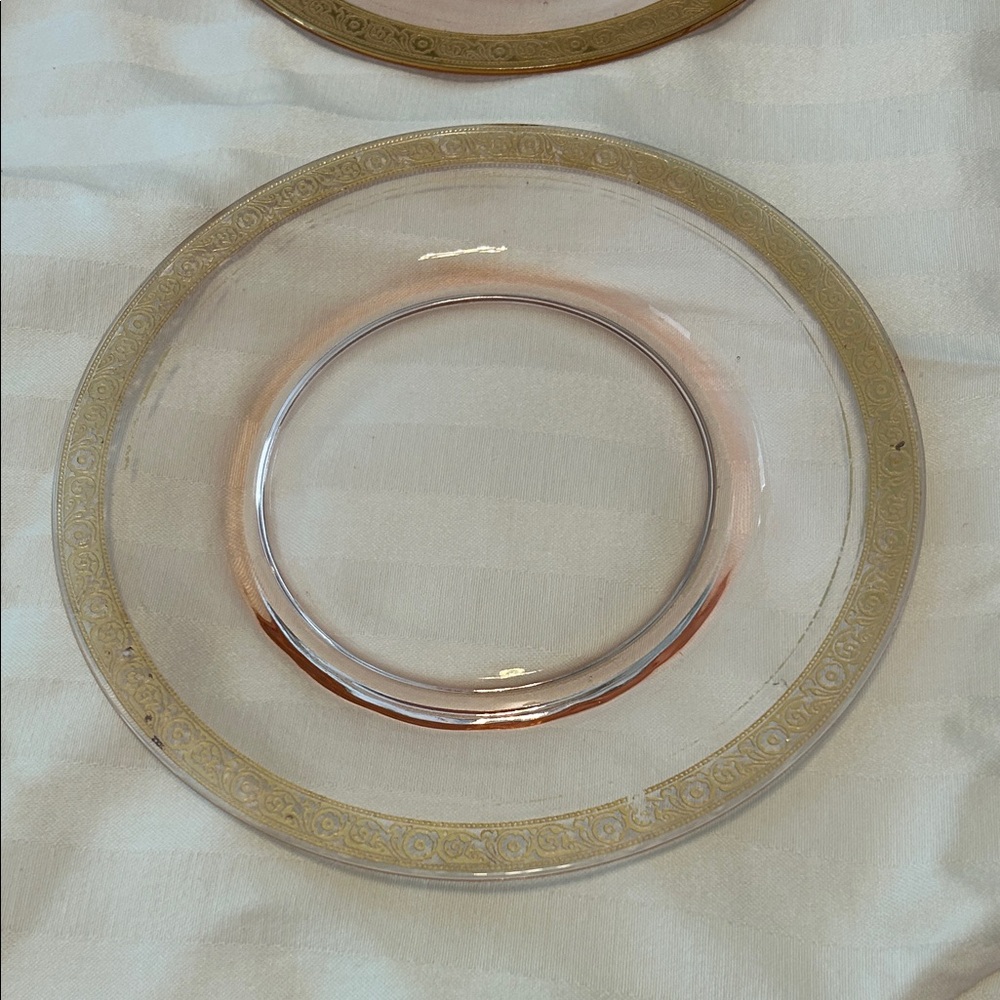 Vgt Tiffin Franciscan 8 inch clear pink salad plates. Set of 4. - Picture 4 of 6